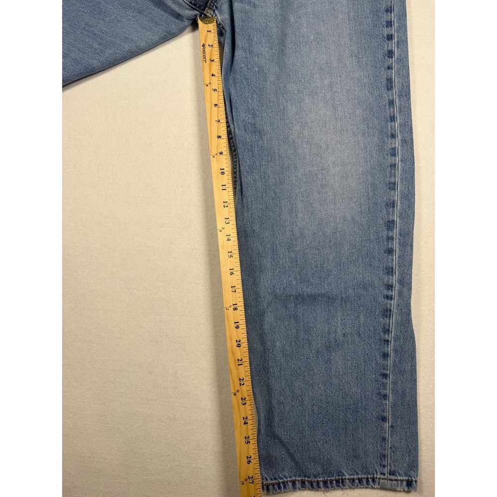 Levis 550 Relaxed Fit Tapered Leg Light Wash Blue Denim Jeans Mens 42x32 - Picture 11 of 12